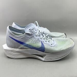 Nike ZoomX Vaporfly Next% 3 Flyknit Shoes Men Size 13 White Blue Racing Sneakers